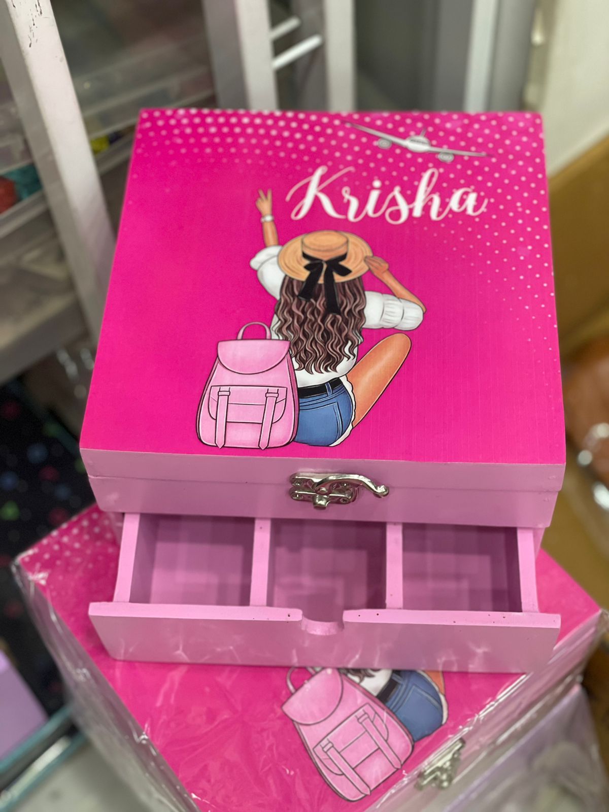 Personlised Wooden Organiser with drawer