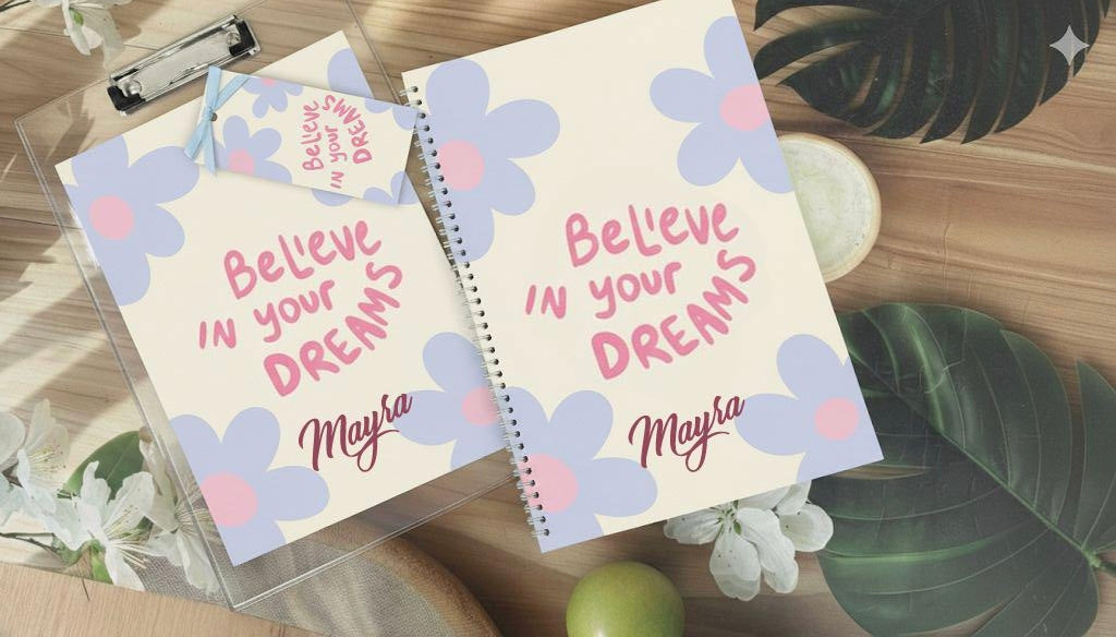 Personalised Notebook with Clipboard with Bookmark