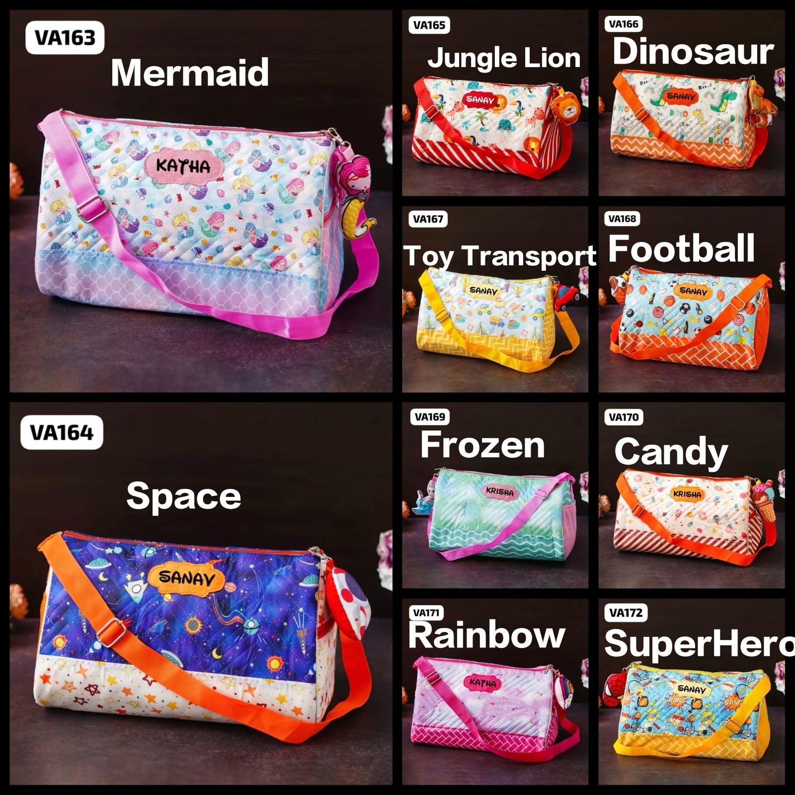 Personalised Premium Duffle Bag with Toy Keychain