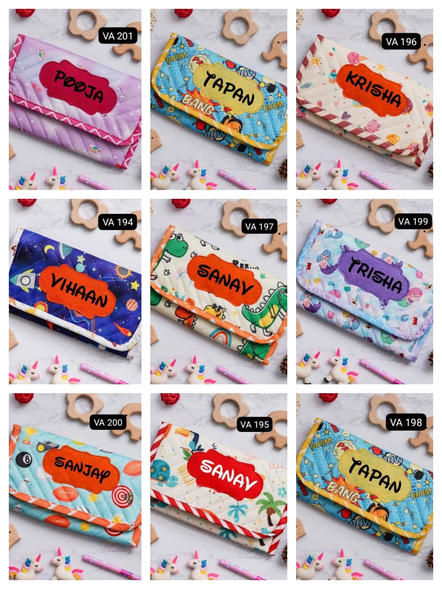 Personalised Mini 3 Fold Multi Purpose Pouch