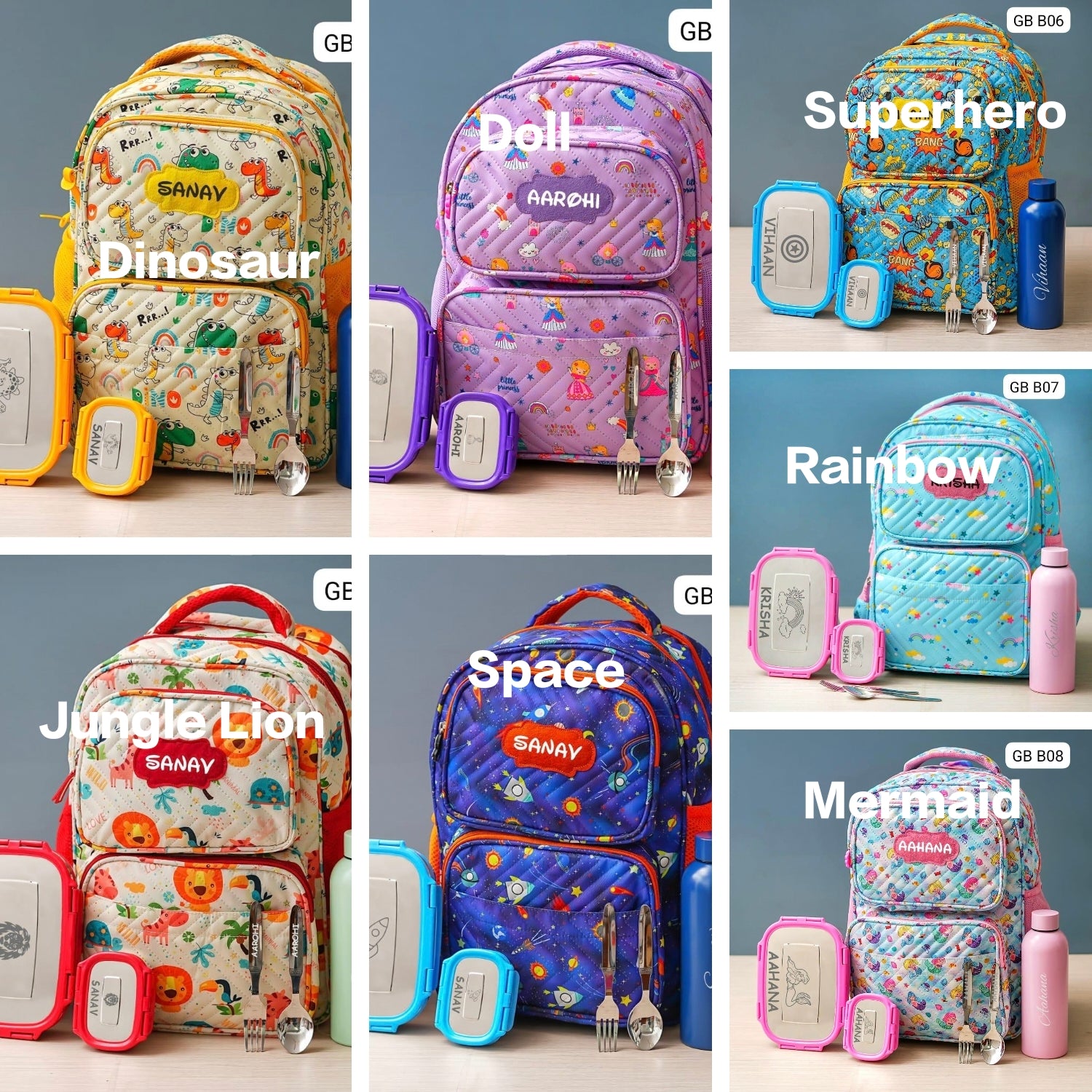 Personalised Bag  with Lunch Box and Bottle