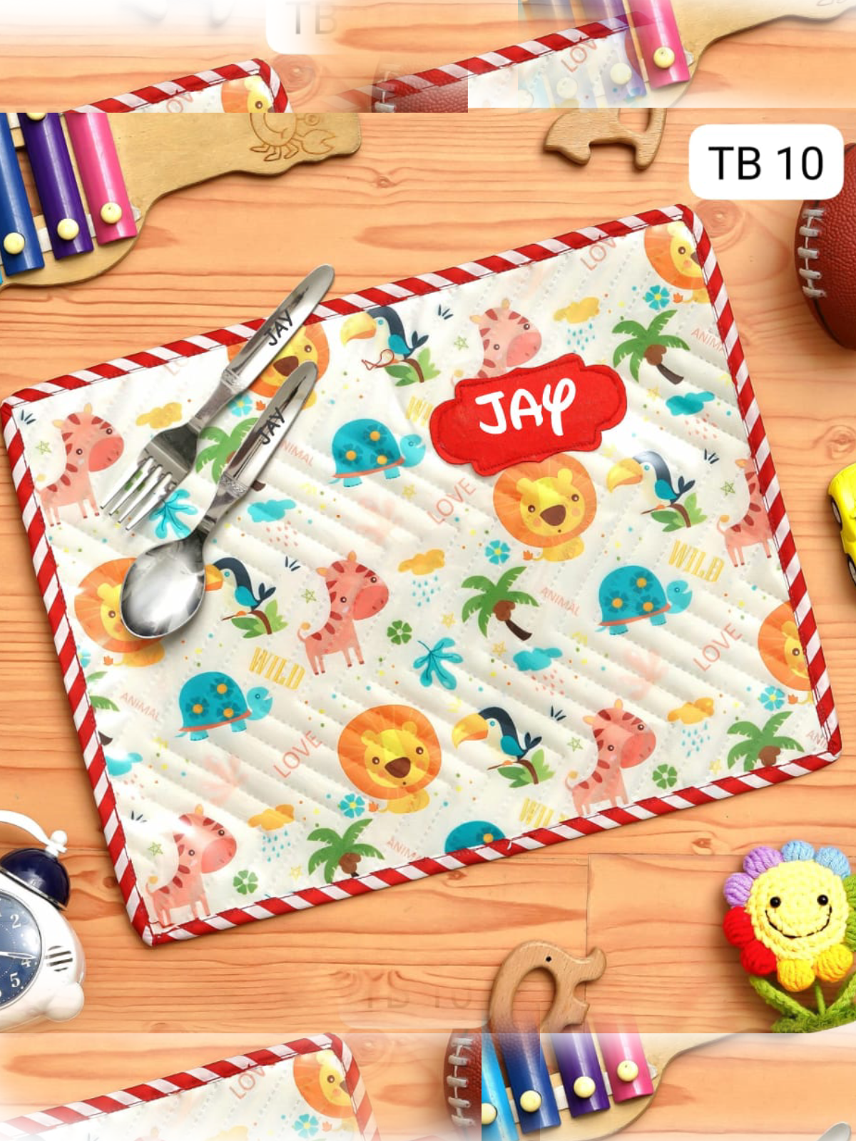 Personalised Mat with Spoon and Fork