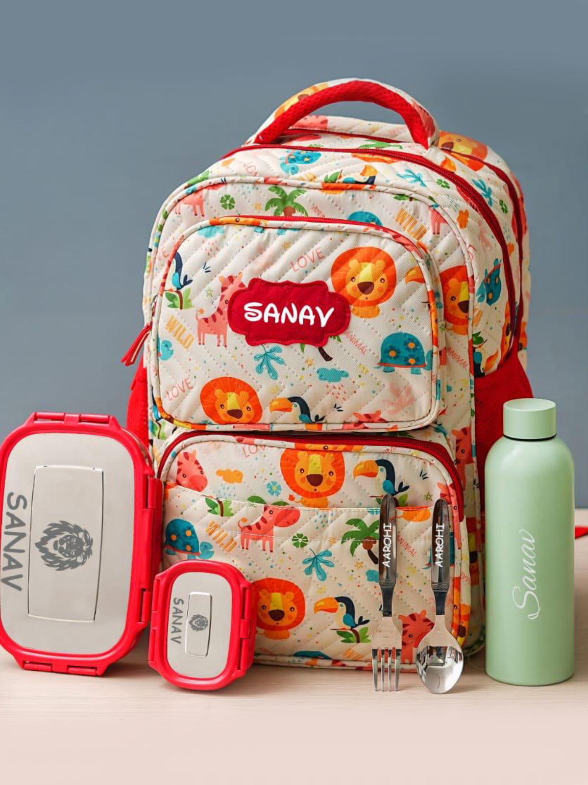 Personalised Bag  with Lunch Box and Bottle