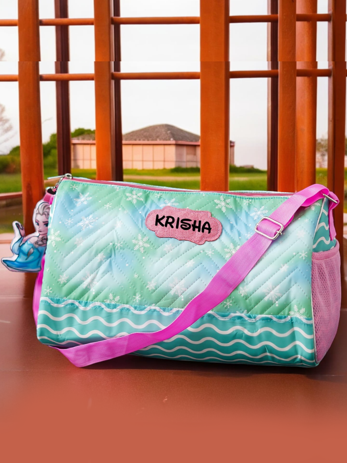 Personalised Premium Duffle Bag with Toy Keychain