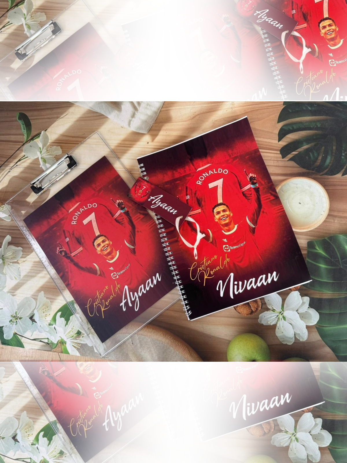 Personalised Notebook with Clipboard with Bookmark