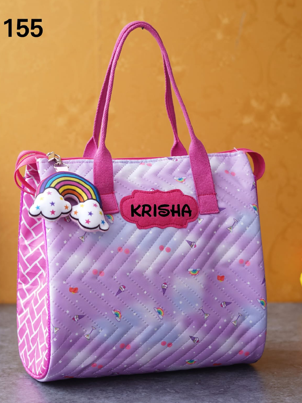Personalised Tote Bags with toy keychain