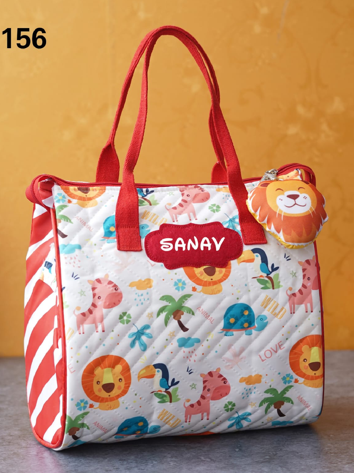 Personalised Tote Bags with toy keychain