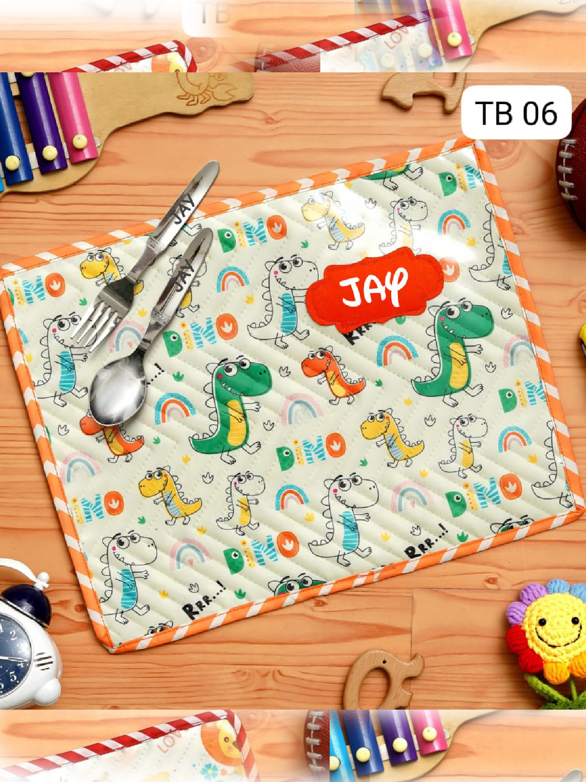 Personalised Mat with Spoon and Fork