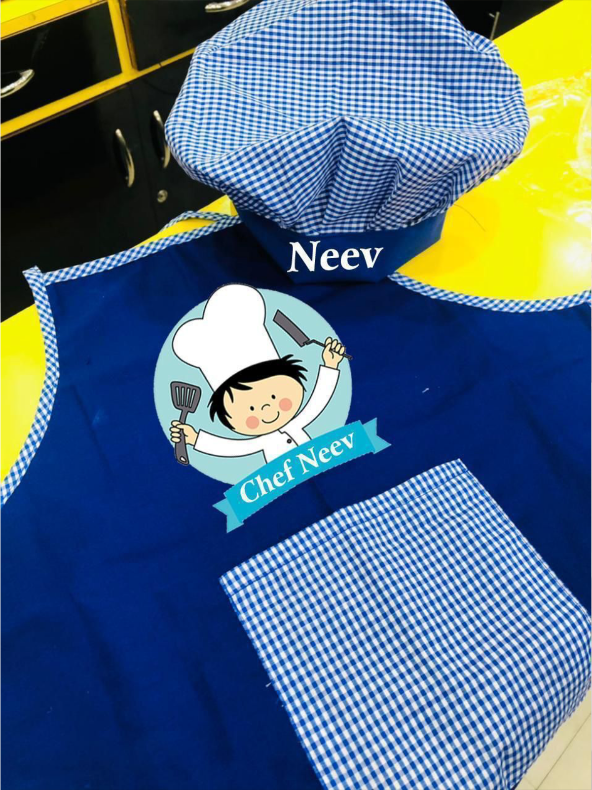 Personalised apron  and hat