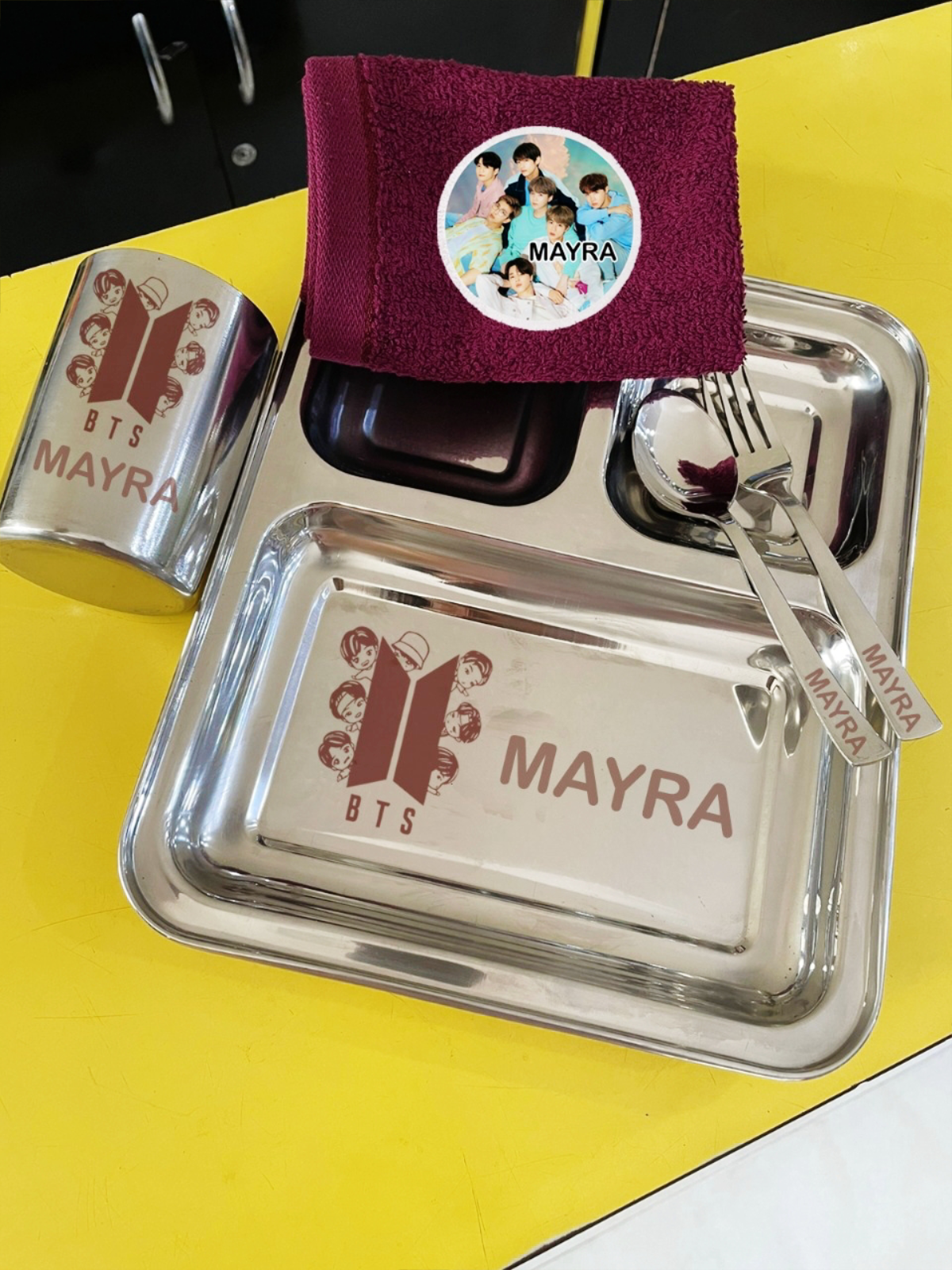 Personalised rectangular thali set