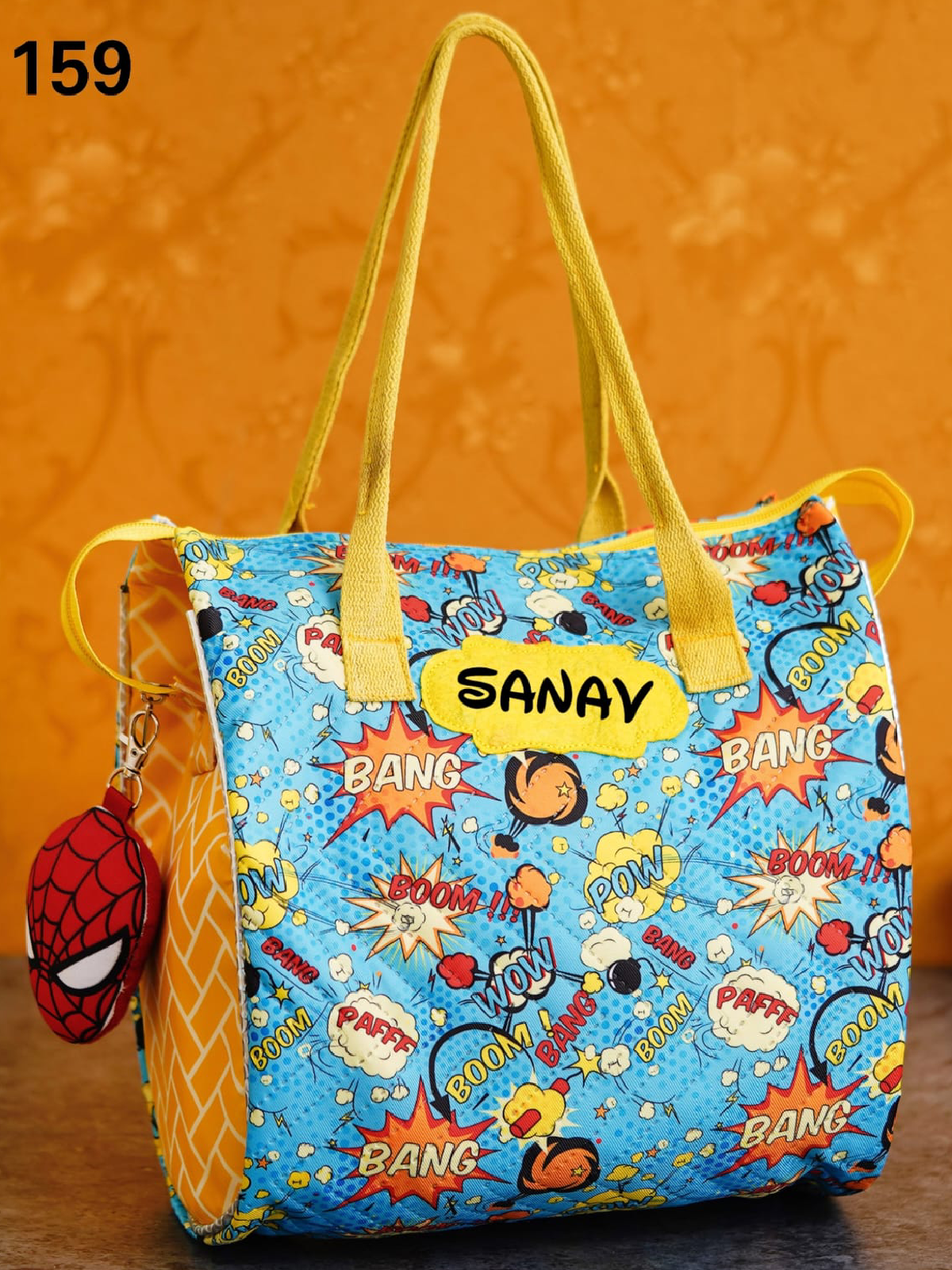 Personalised Tote Bags with toy keychain