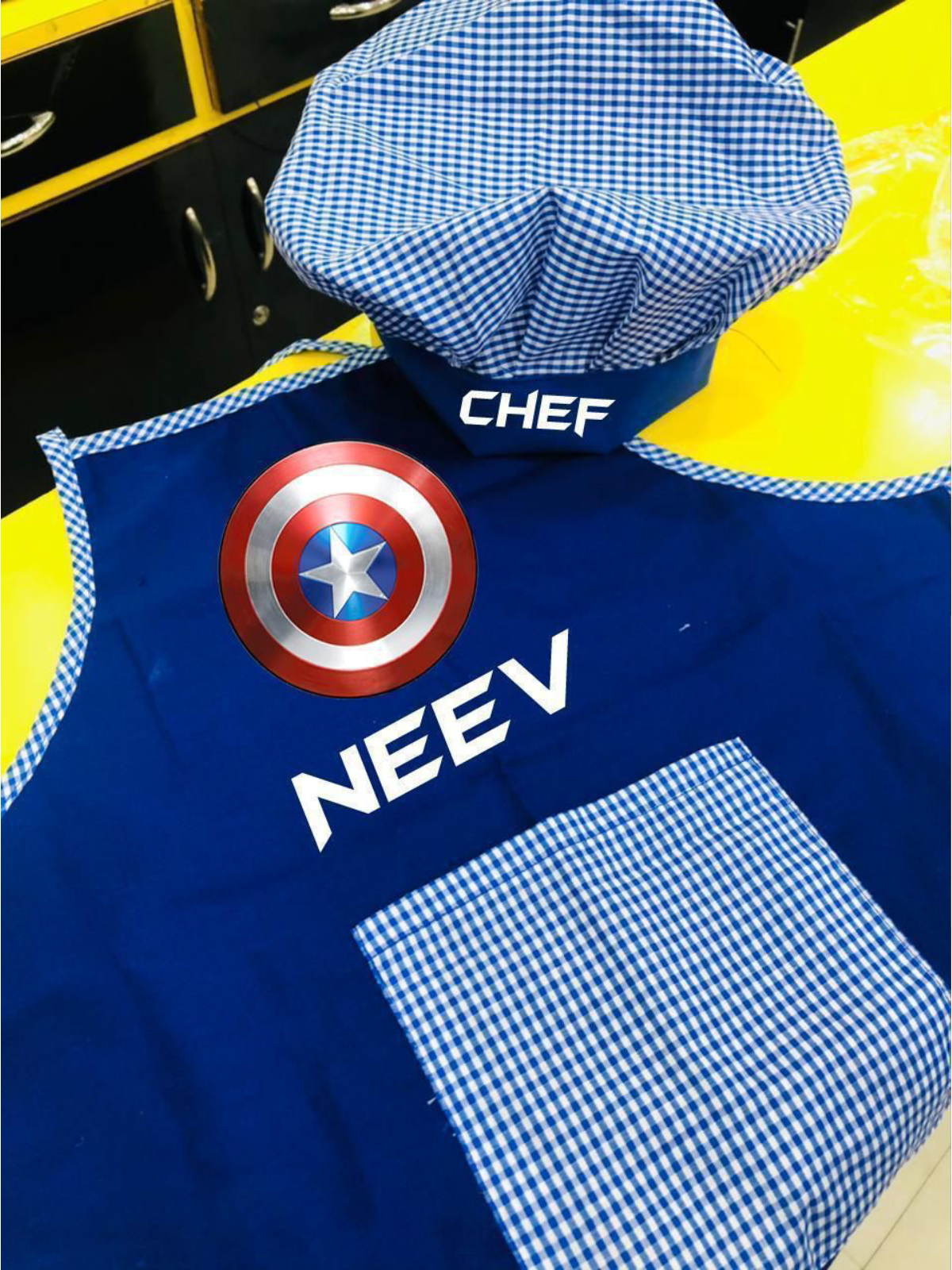 Personalised apron  and hat