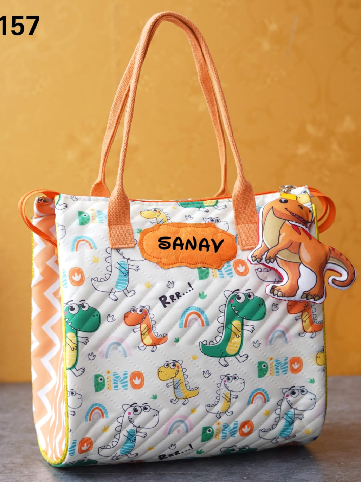 Personalised Tote Bags with toy keychain