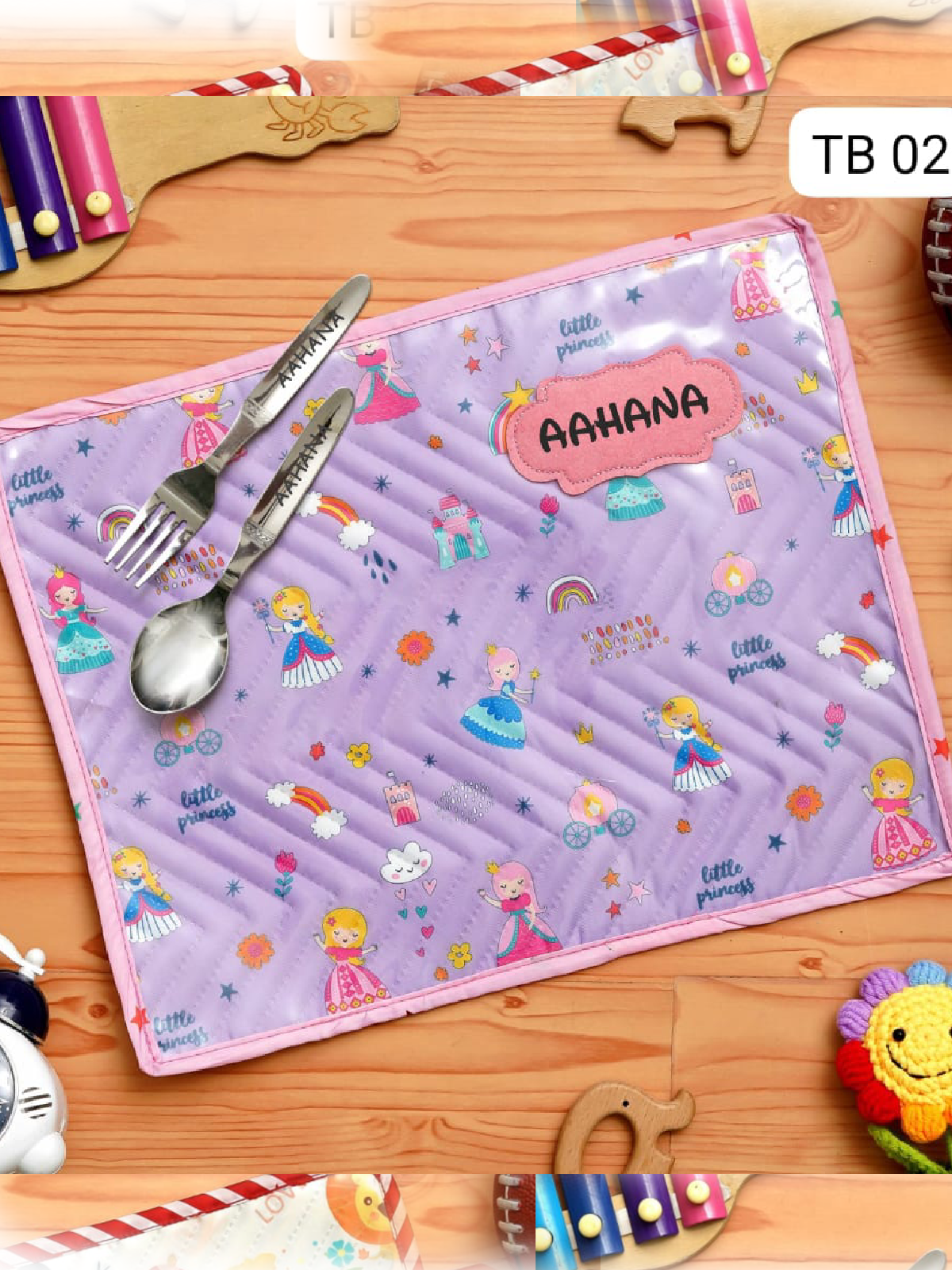 Personalised Mat with Spoon and Fork