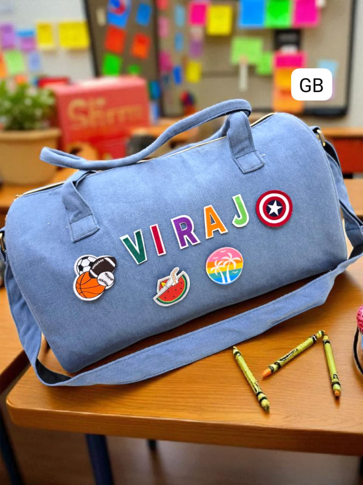 Personalised Denim Premium Duffle Bag